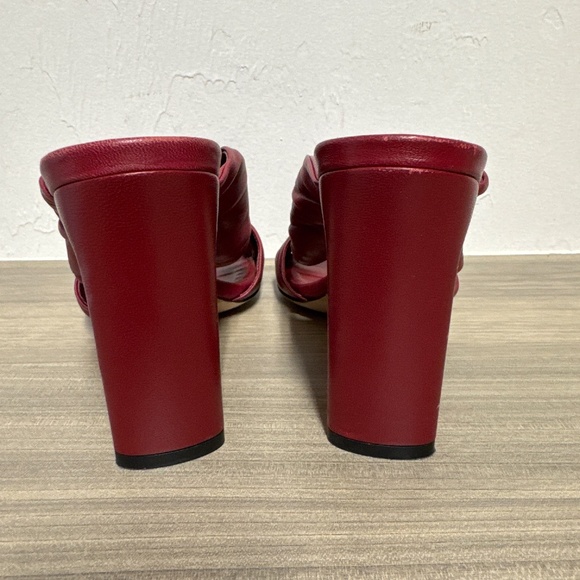 Tamara Mellon Savanna Nappa heels mules sandals pumps in dark red. - Picture 3 of 7